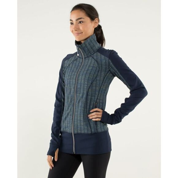 Lululemon Women’s Nice Asana Jacket in Ziggy Wee August Inkwell / Inkwell - Picture 1 of 15
